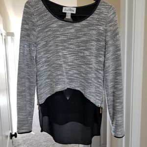 Joseph Ribkoff Women's Layered Blouse US Size 6. Gray with Black underlayer